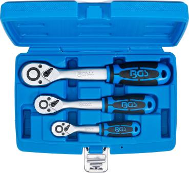 Umschaltknarren-Satz feinverzahnt 1/4" - 3/8" - 1/2" 3-tlg.