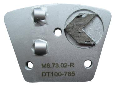 PKD-Schleifschuh S6PF M6-Anschluss Pfeil rechtsdrehend