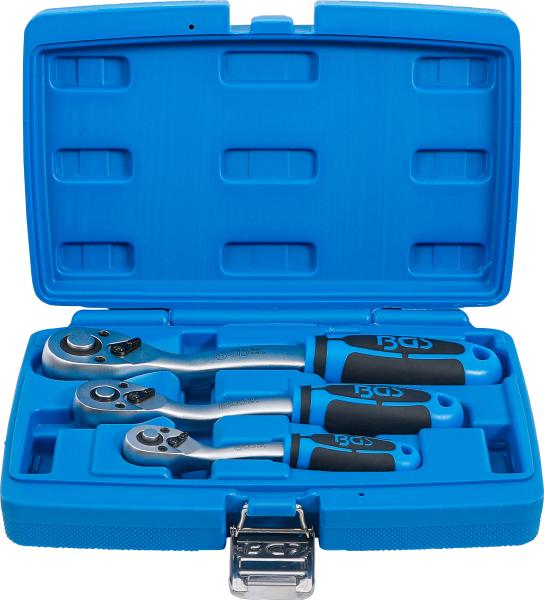Umschaltknarren-Satz feinverzahnt 1/4" - 3/8" - 1/2" 3-tlg.