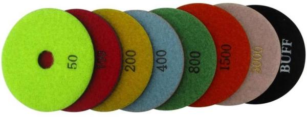 Diamant-Polierpad-Satz PT Nass 8 tlg.